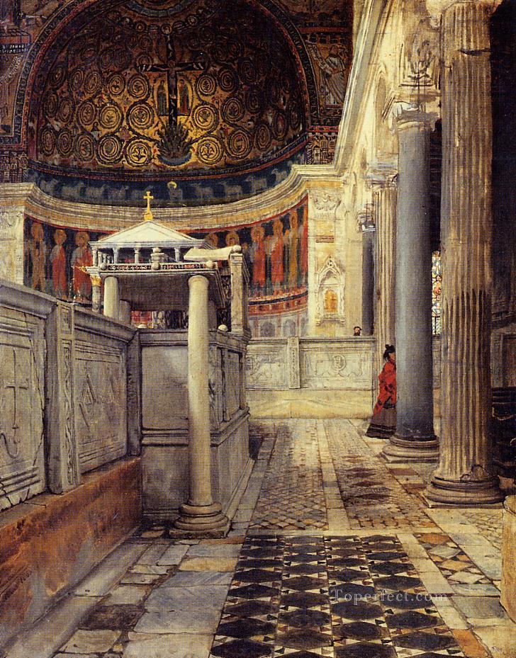 Interior of the Church of San Clemente Rome Romantic Sir Lawrence Alma Tadema Oil Paintings